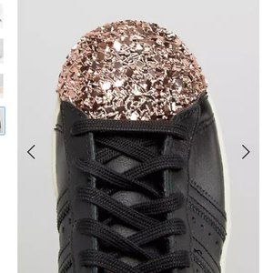 Adidas Rose Gold Metal Toe Sneakers Size 7.5